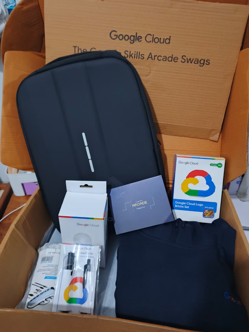Google Cloud Skills Arcade swag collection