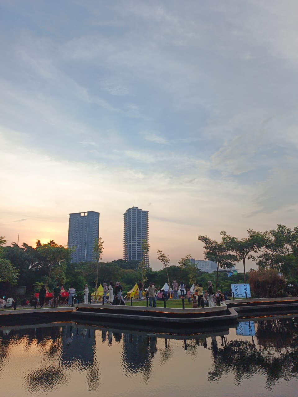 Beautiful sunset landscape at the event venue